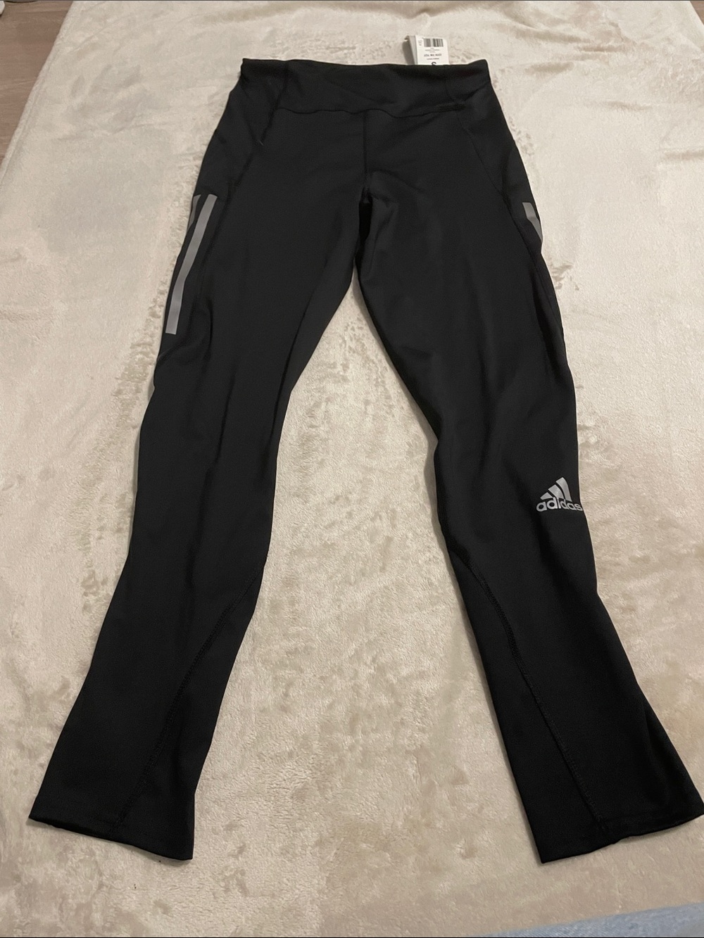 adidas Black Tights with Reflective Accents